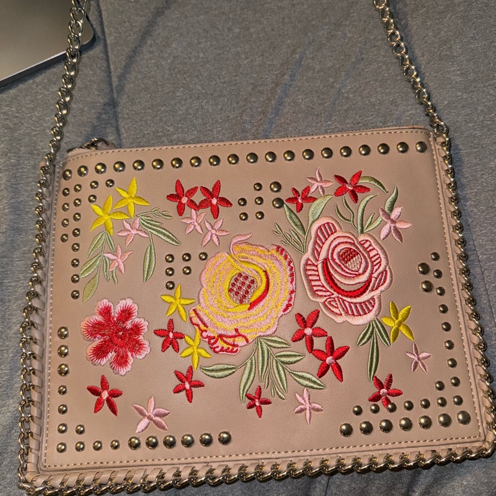 NWT Urban Expresssions Floral Embroideryered and Studded Bag!! RARE!!